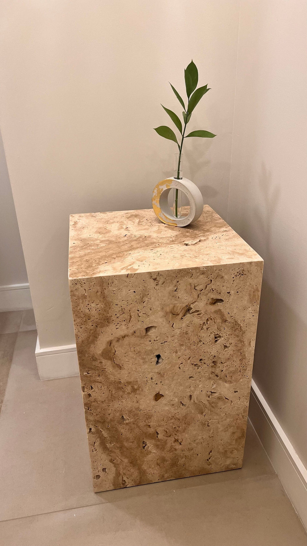 Travertine cube coffee table side table end table, free shipping, handmade, natural stone TAXFREE