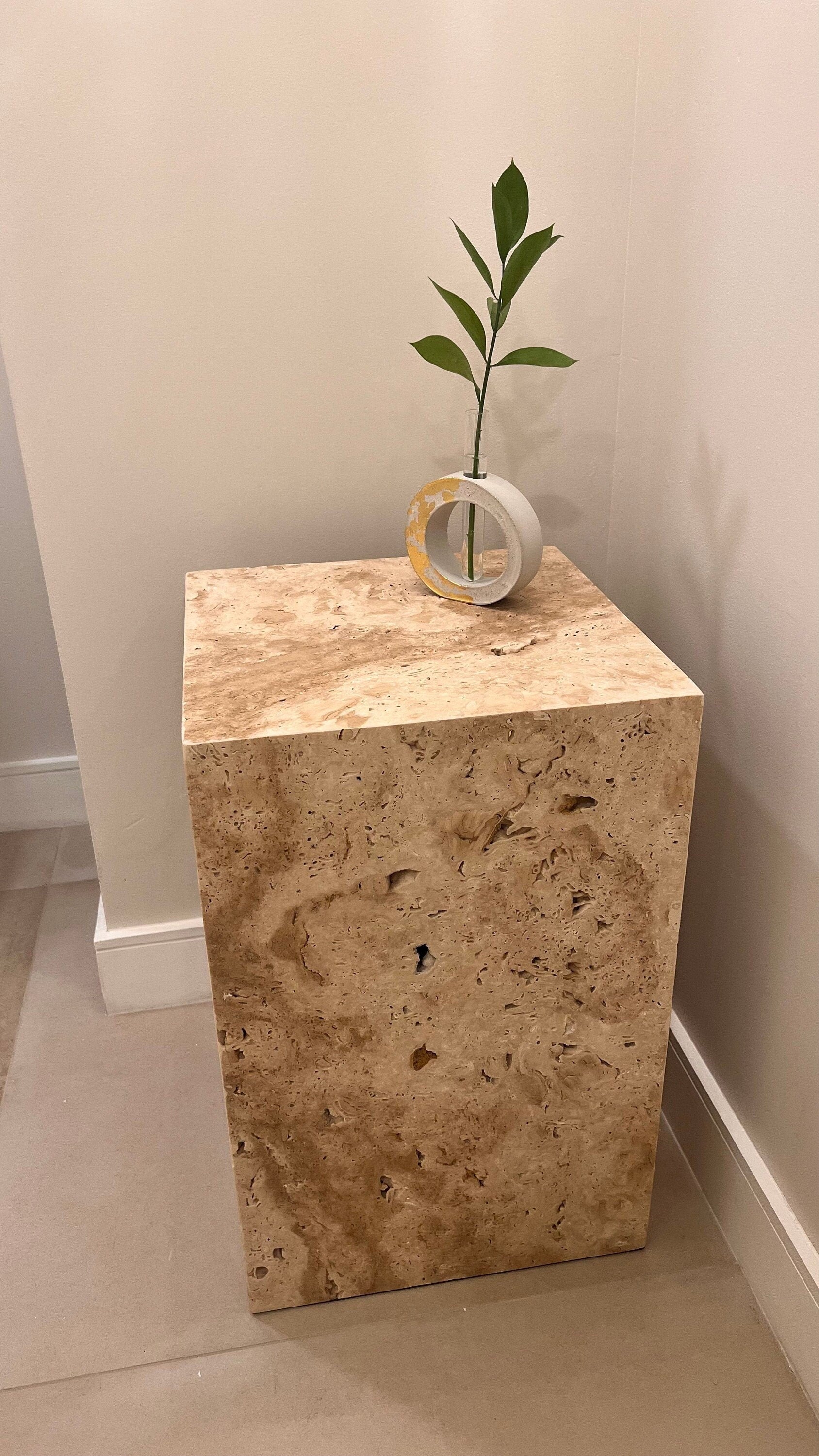 Travertine cube coffee table side table end table, free shipping, handmade, natural stone TAXFREE
