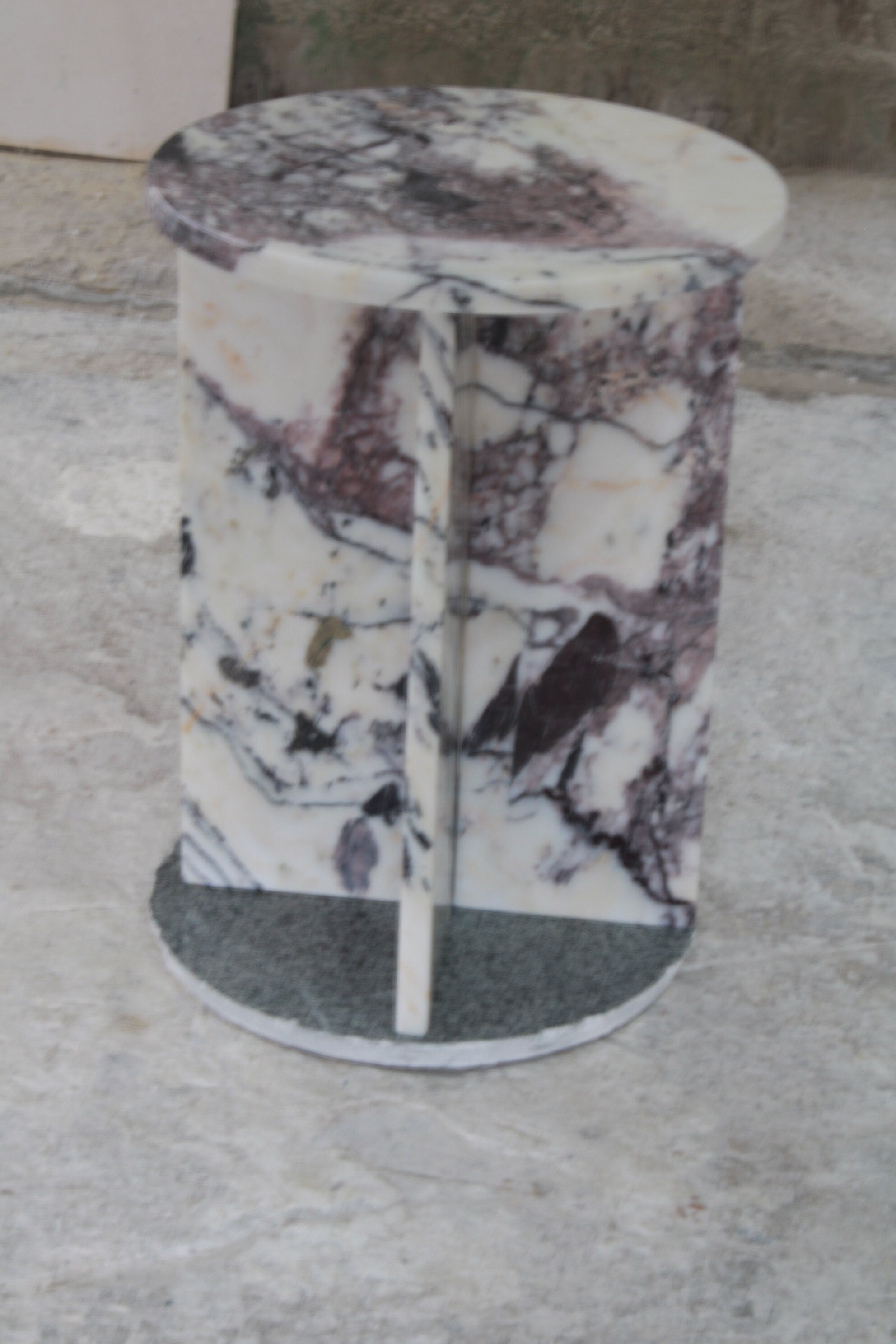 Aegean marble ( lilac) end table,side table handmade