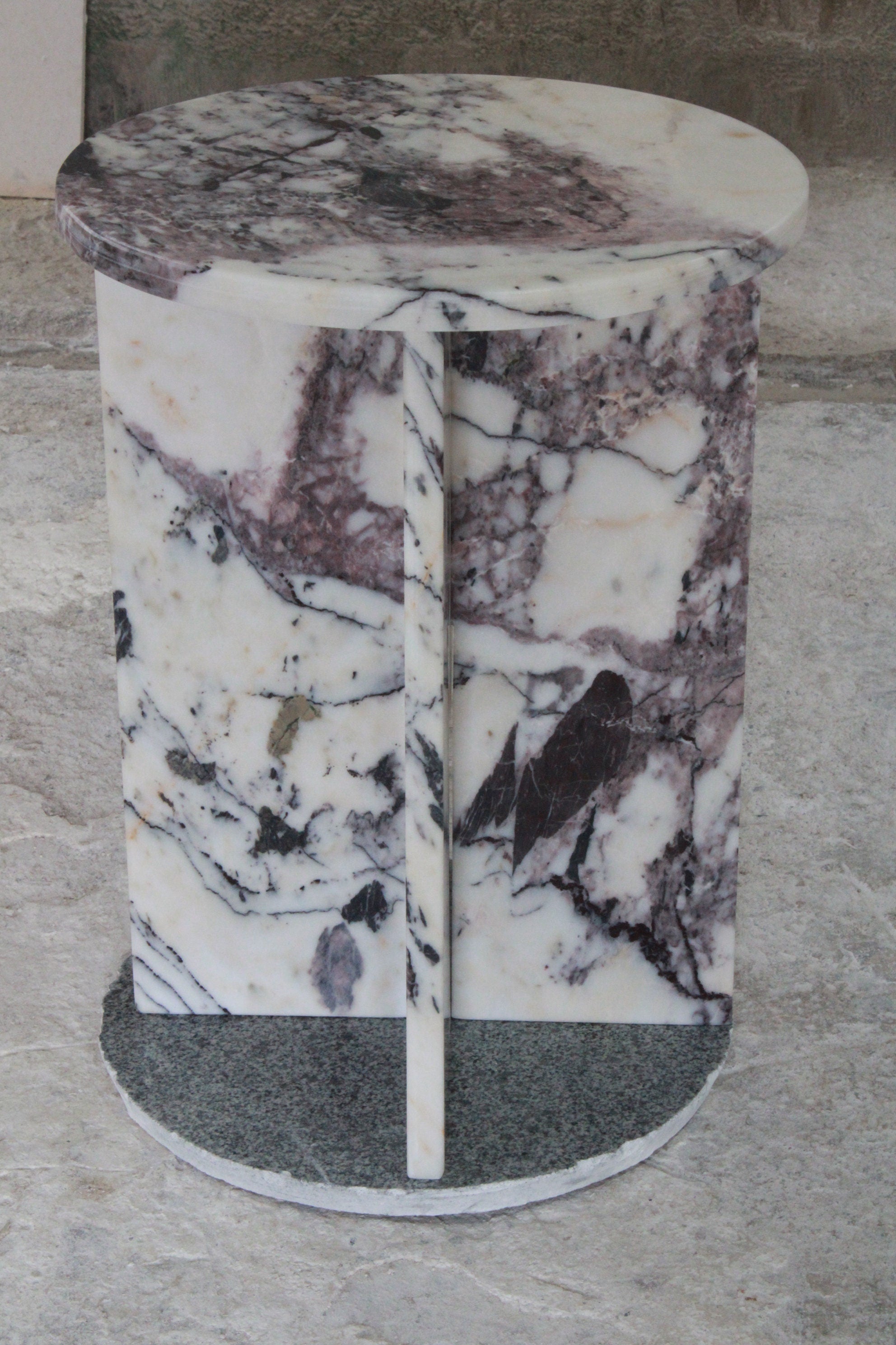 Aegean marble ( lilac) end table,side table handmade