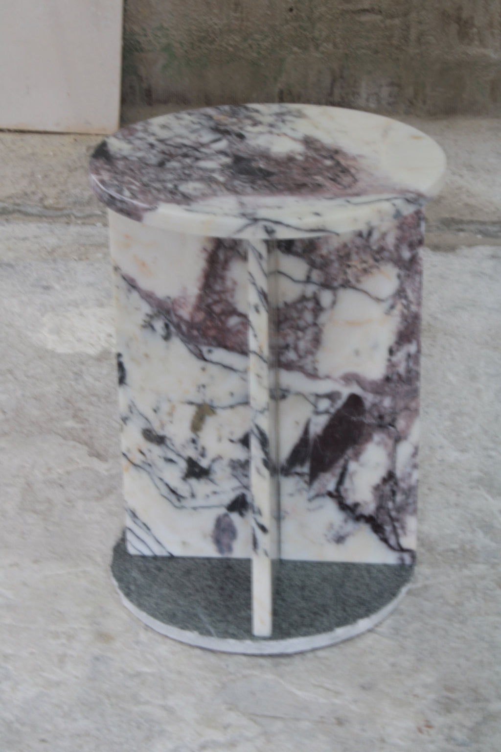 Aegean marble ( lilac) end table,side table handmade