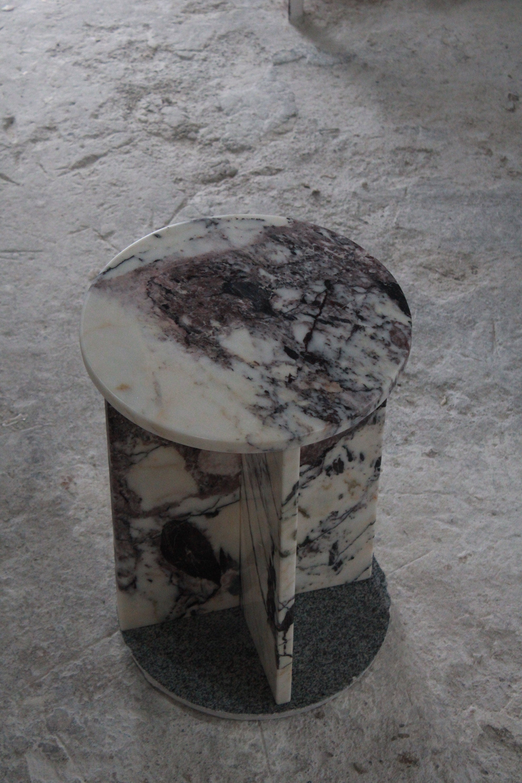 Aegean marble ( lilac) end table,side table handmade