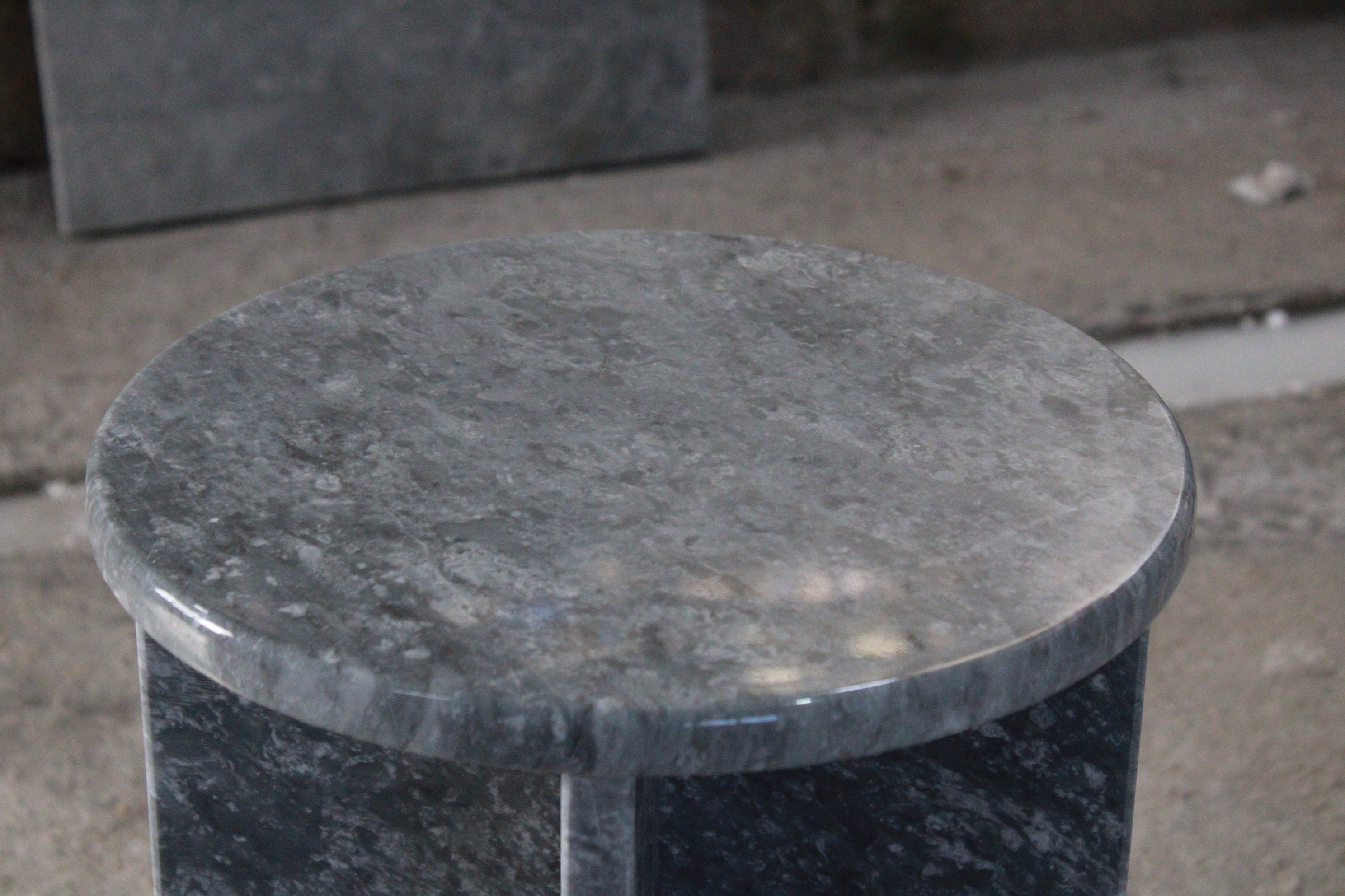 Handmade Gray Marble Side Table: Modern Nightstand (35/30x55cm)