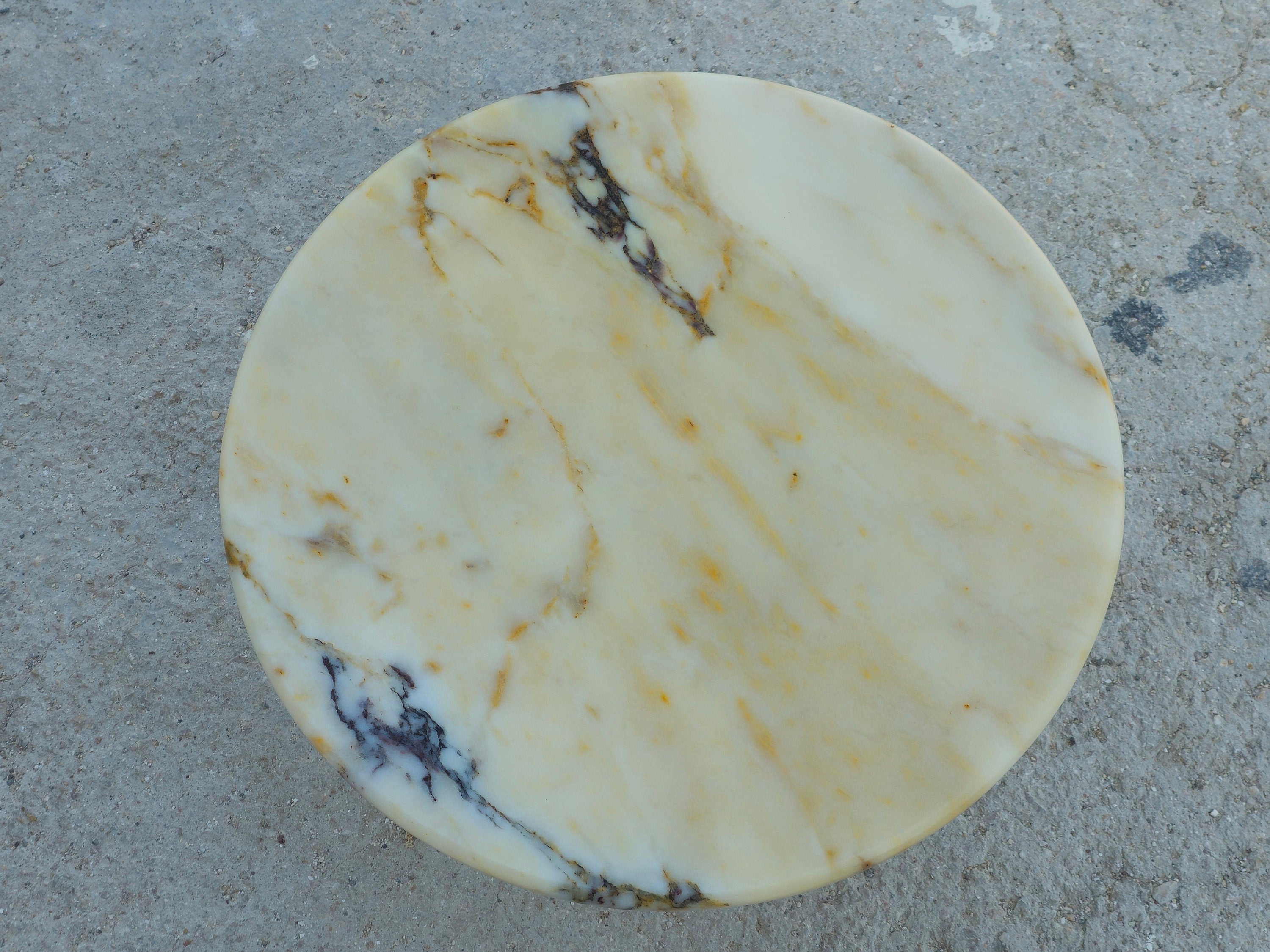 Handmade Calacatta Viola Gold Marble Table Top (23.5 inch)