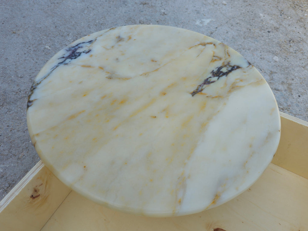 Handmade Calacatta Viola Gold Marble Table Top (23.5 inch)