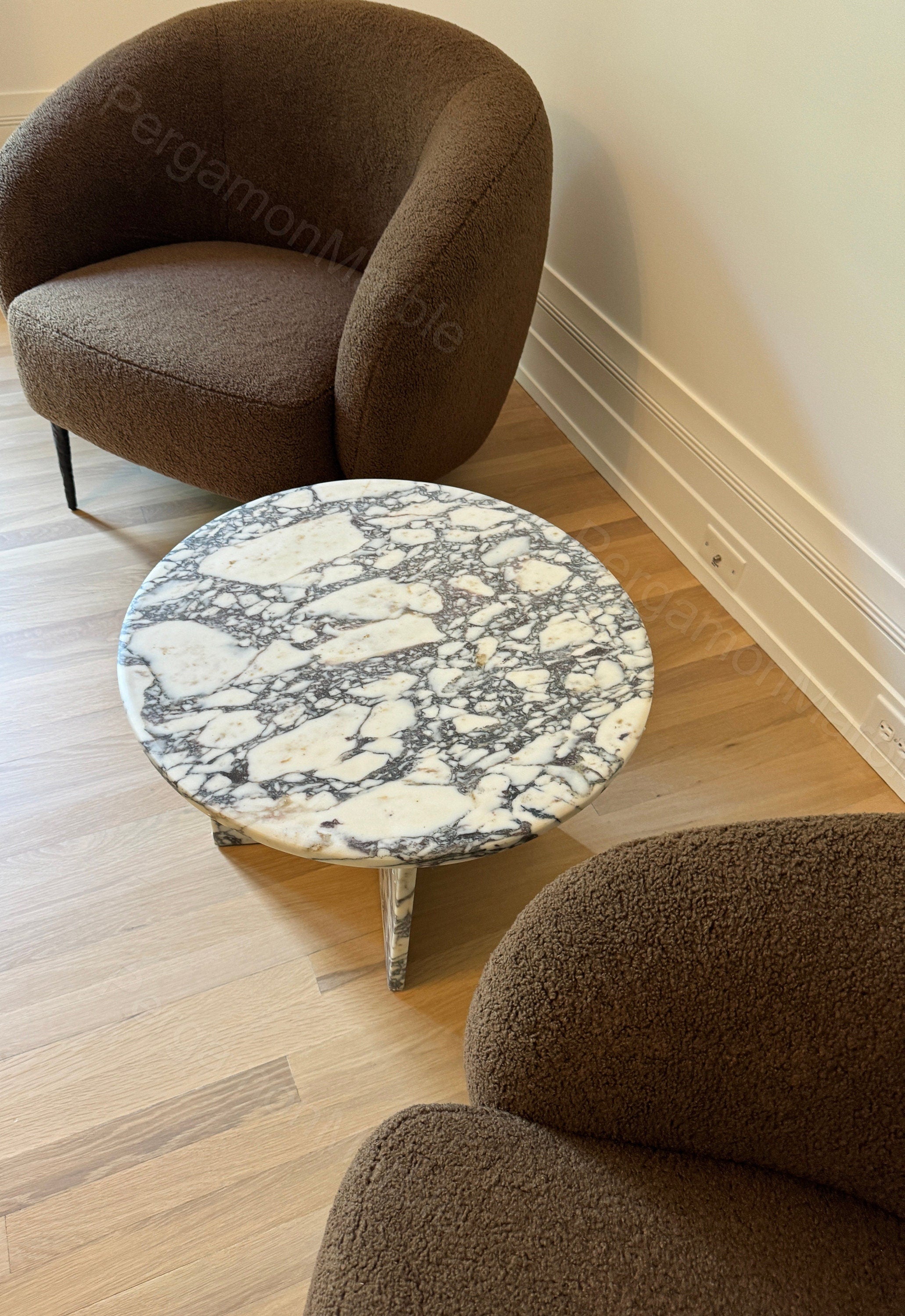 Handmade Calacatta Viola Marble Coffee Table