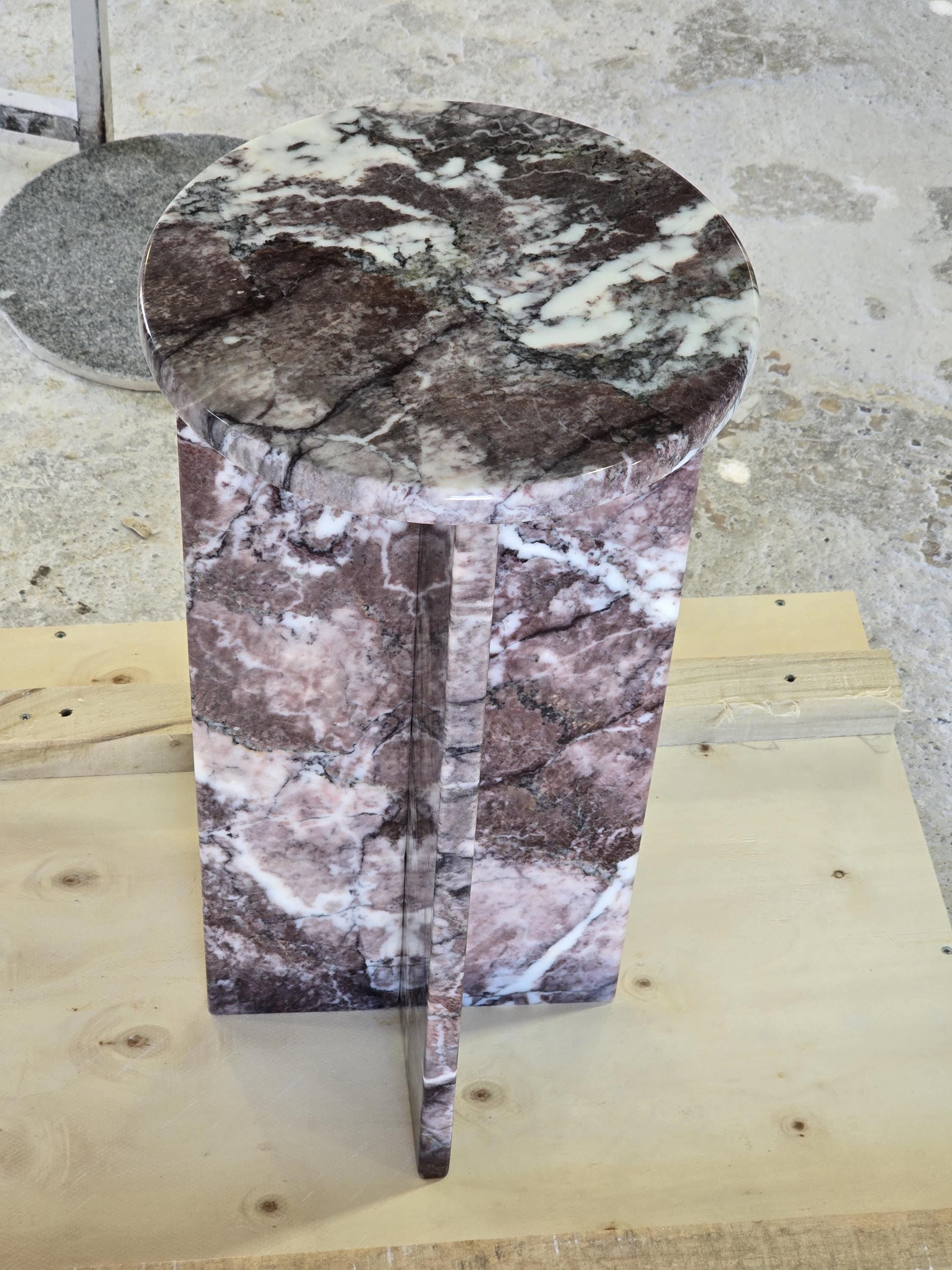 Dark Calacatta Viola Marble side table, end table,nightstand italian marble 100% Handmade Product