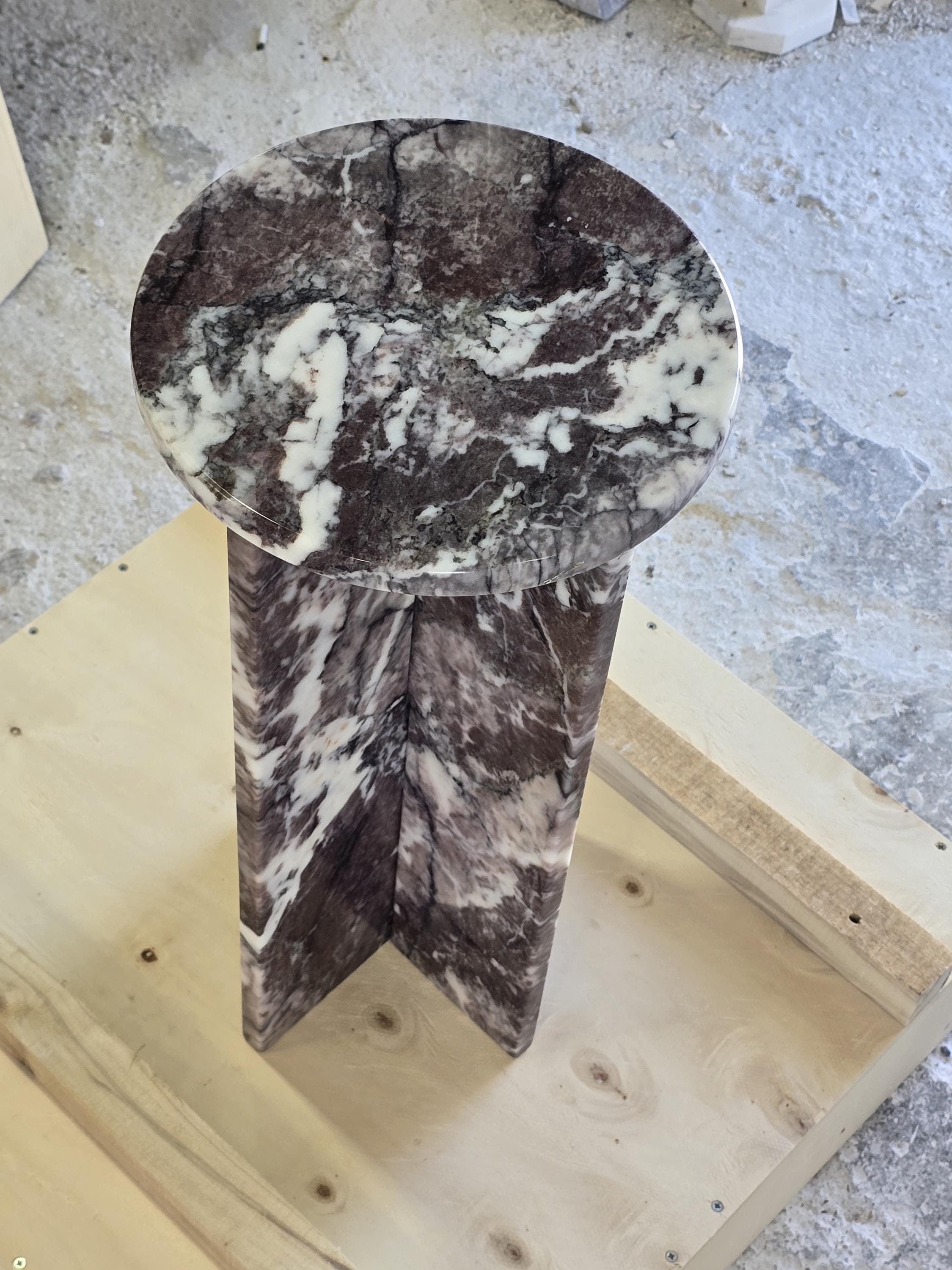 Dark Calacatta Viola Marble side table, end table,nightstand italian marble 100% Handmade Product
