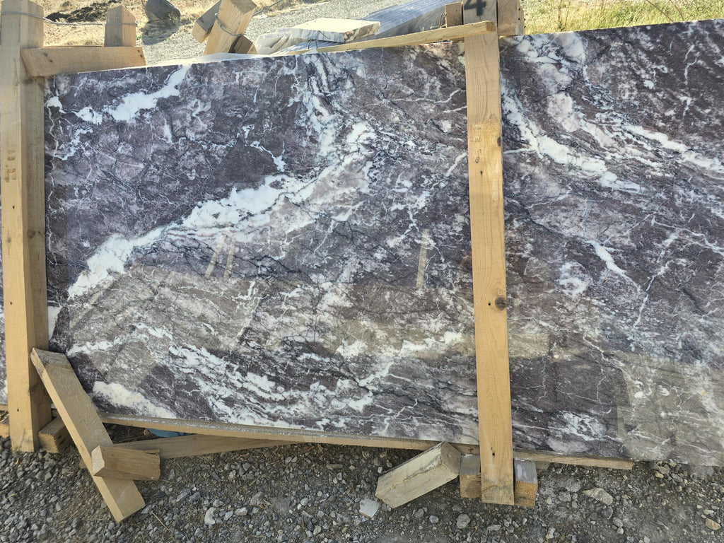 Handmade Calacatta Viola Marble Coffee Table: Italian Design