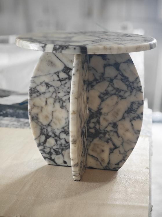 Calacatta viola coffee table end table mini model