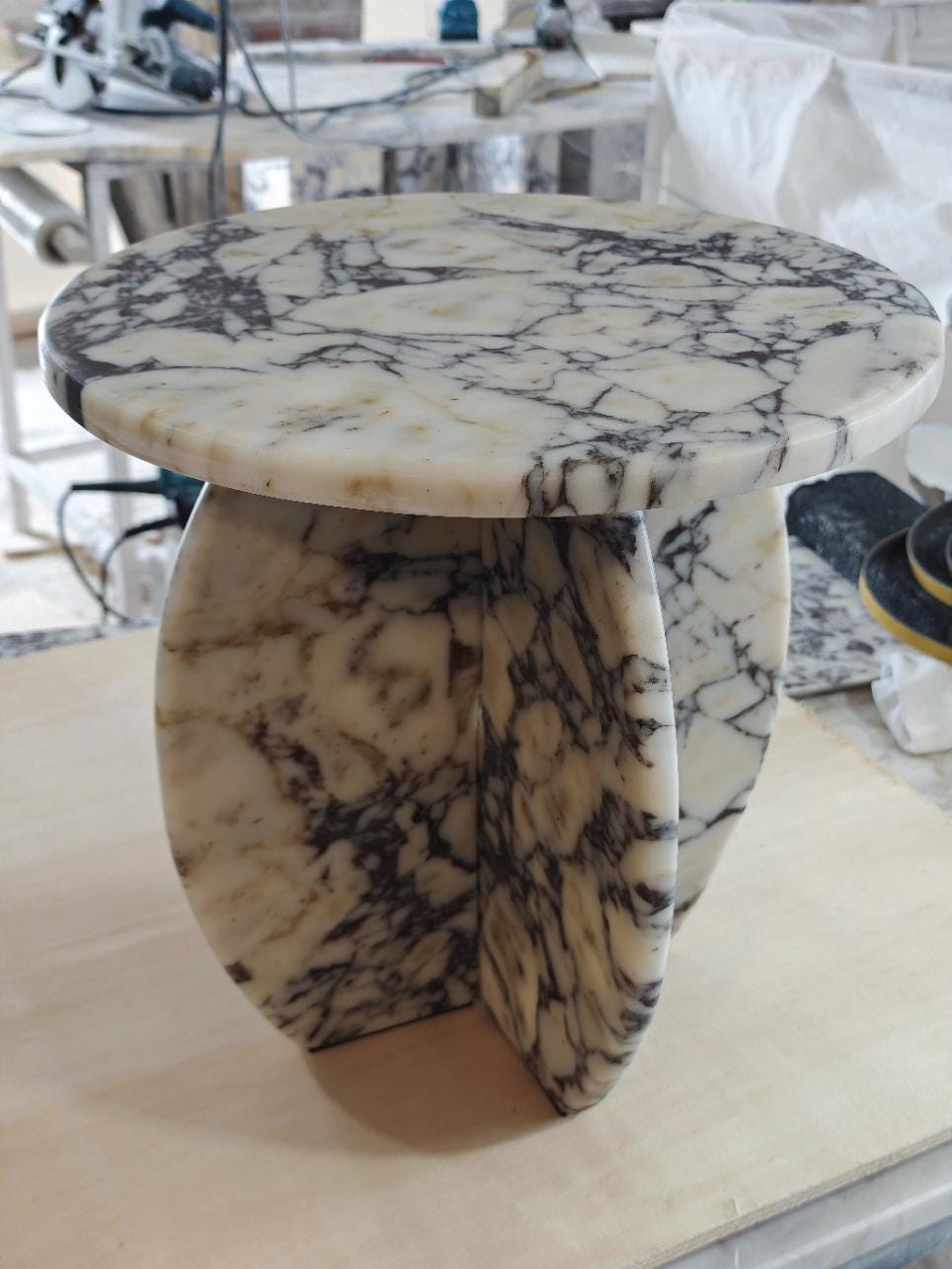 Calacatta viola coffee table end table mini model