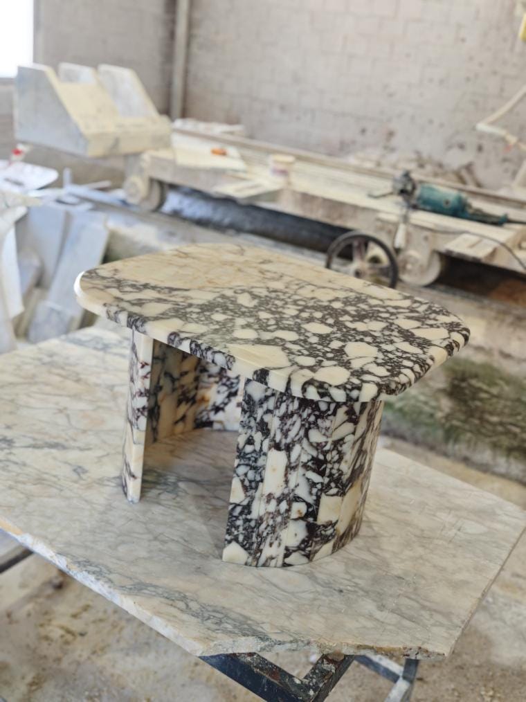 Calacatta Viola Marble Coffee Table handmade from real marble and fast shipping