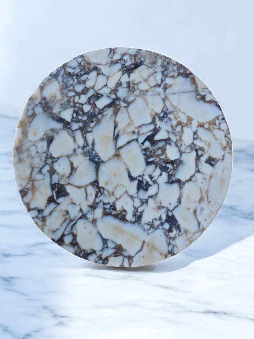 Round Marble Coffee Table Top – Polished or Matte Finish – 23.5 inches (60 cm)